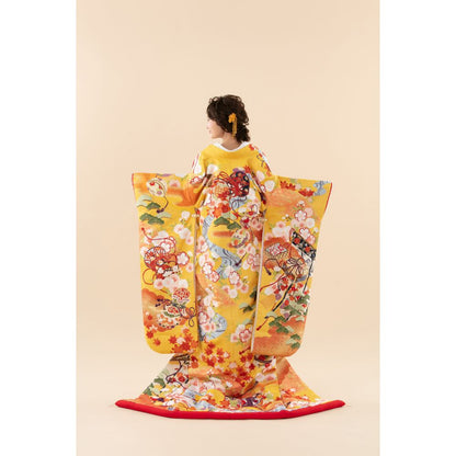 吉野山遊花図 【結婚式 和装 色打掛 レンタル】