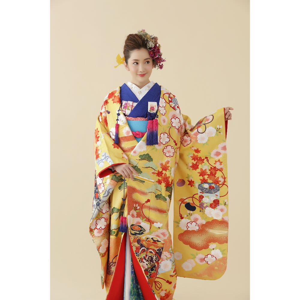 吉野山遊花図 【結婚式 和装 色打掛 レンタル】