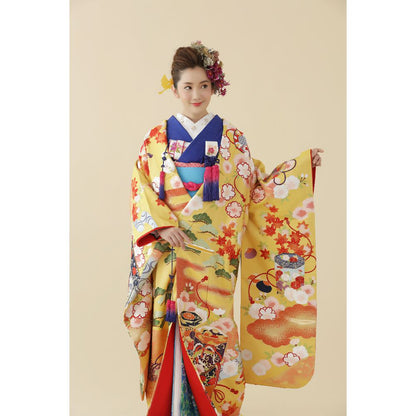 吉野山遊花図 【結婚式 和装 色打掛 レンタル】