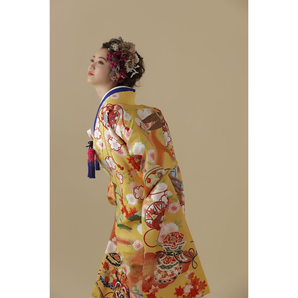 吉野山遊花図 【結婚式 和装 色打掛 レンタル】