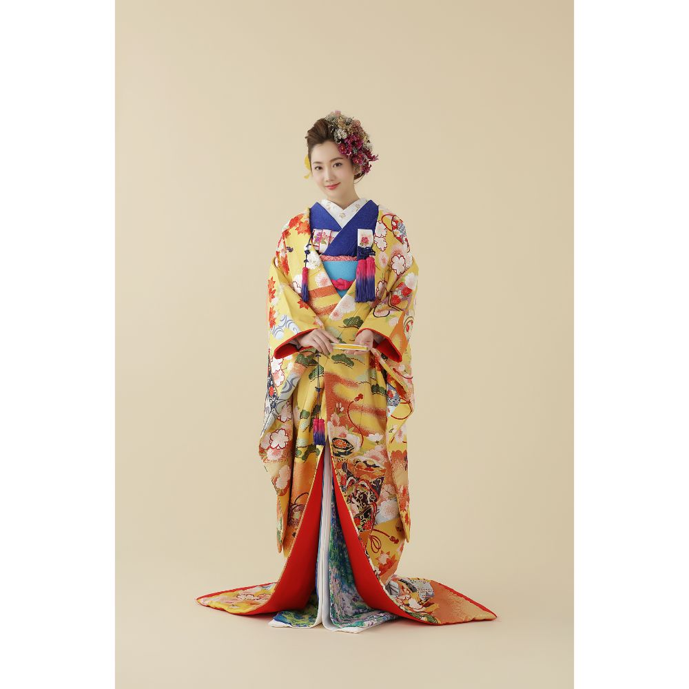 吉野山遊花図 【結婚式 和装 色打掛 レンタル】