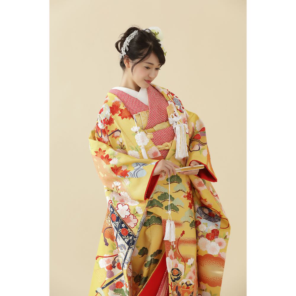 吉野山遊花図 【結婚式 和装 色打掛 レンタル】