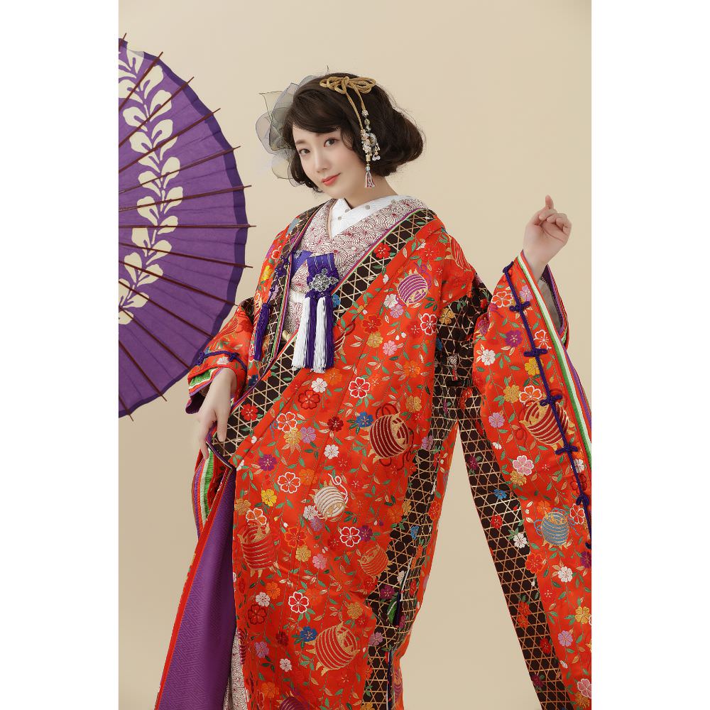 十二単風糸巻文 【結婚式 和装 色打掛 レンタル】