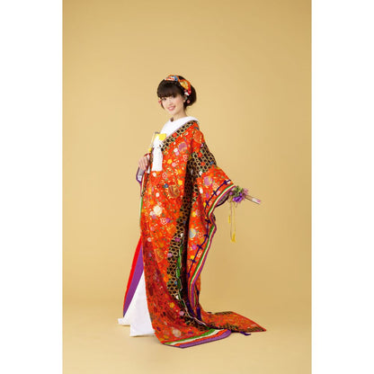 十二単風糸巻文 【結婚式 和装 色打掛 レンタル】