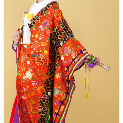 十二単風糸巻文 【結婚式 和装 色打掛 レンタル】