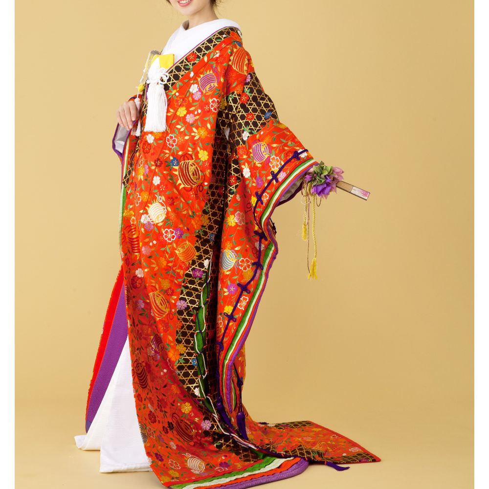 十二単風糸巻文 【結婚式 和装 色打掛 レンタル】