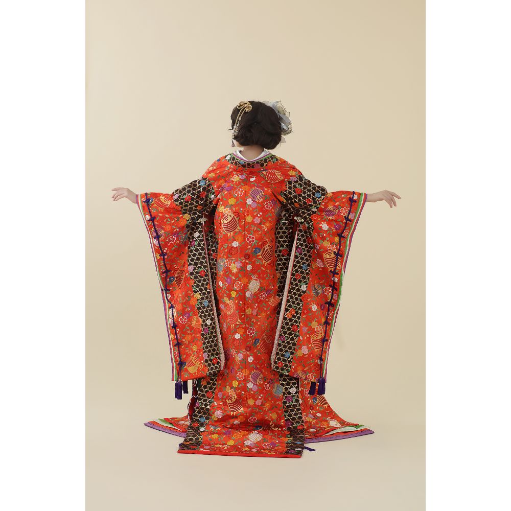 十二単風糸巻文 【結婚式 和装 色打掛 レンタル】