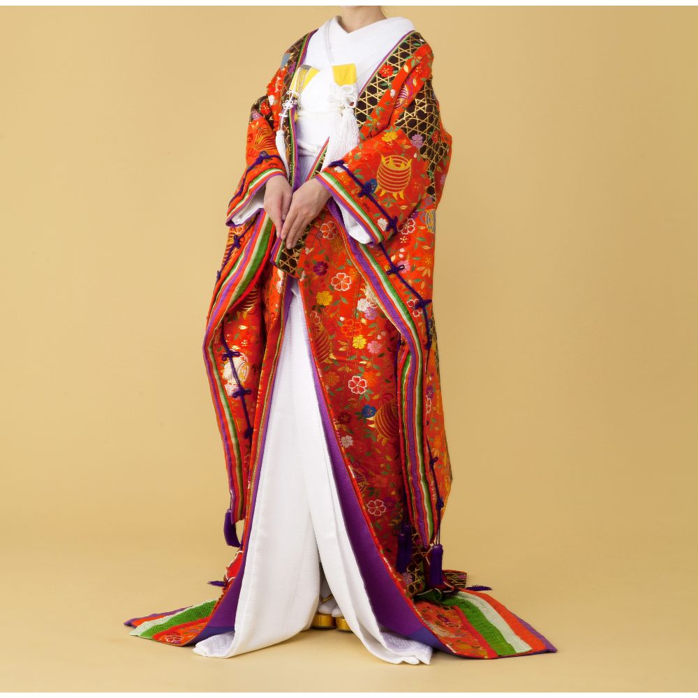 十二単風糸巻文 【結婚式 和装 色打掛 レンタル】