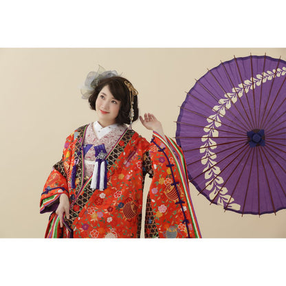 十二単風糸巻文 【結婚式 和装 色打掛 レンタル】