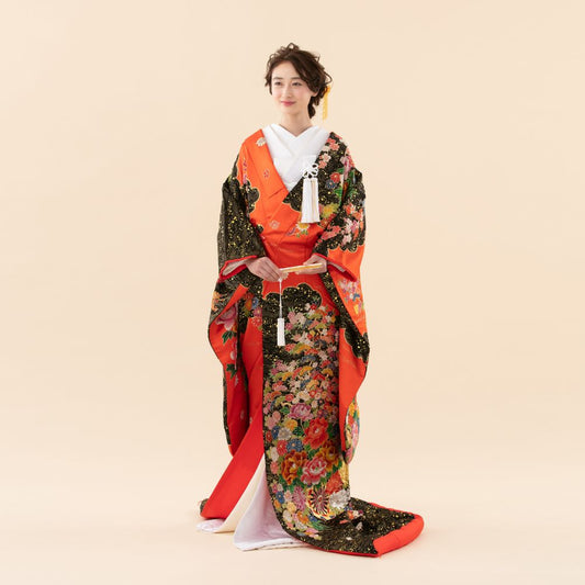 雲取り花車 【結婚式 和装 色打掛 レンタル】