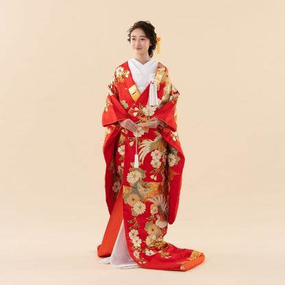 枝垂れ梅に鳳凰 【結婚式 和装 色打掛 レンタル】