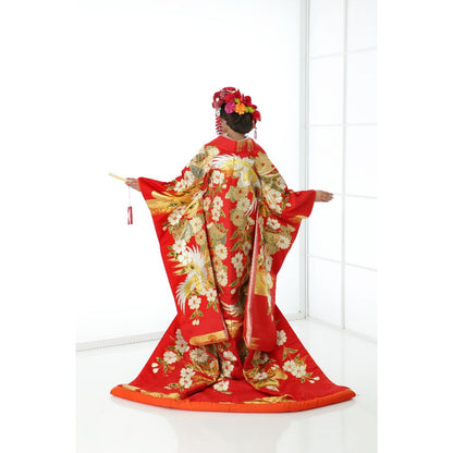 枝垂れ梅に鳳凰 【結婚式 和装 色打掛 レンタル】