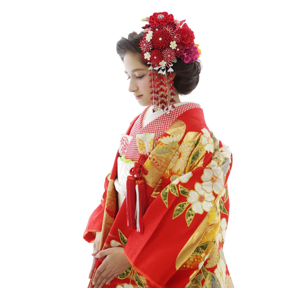 枝垂れ梅に鳳凰 【結婚式 和装 色打掛 レンタル】