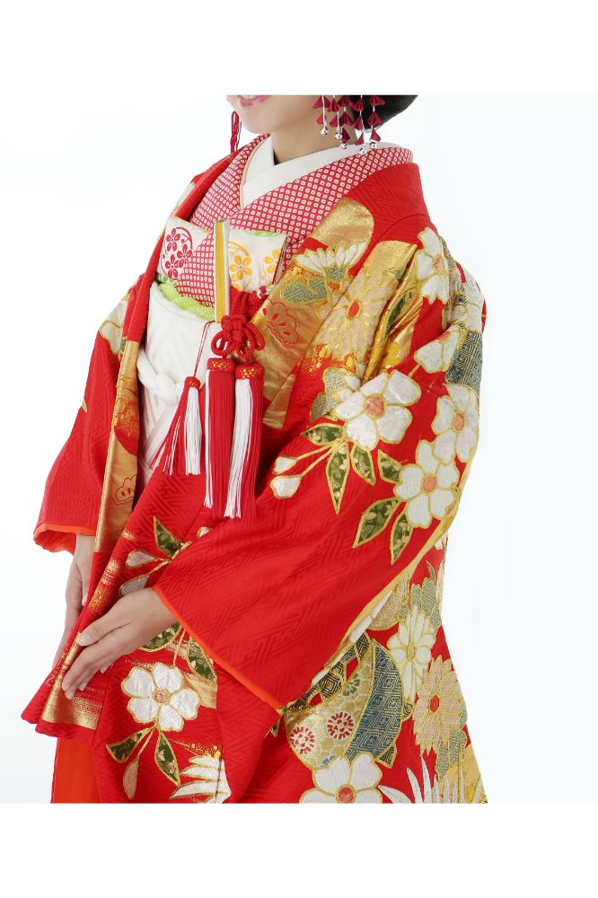 枝垂れ梅に鳳凰 【結婚式 和装 色打掛 レンタル】