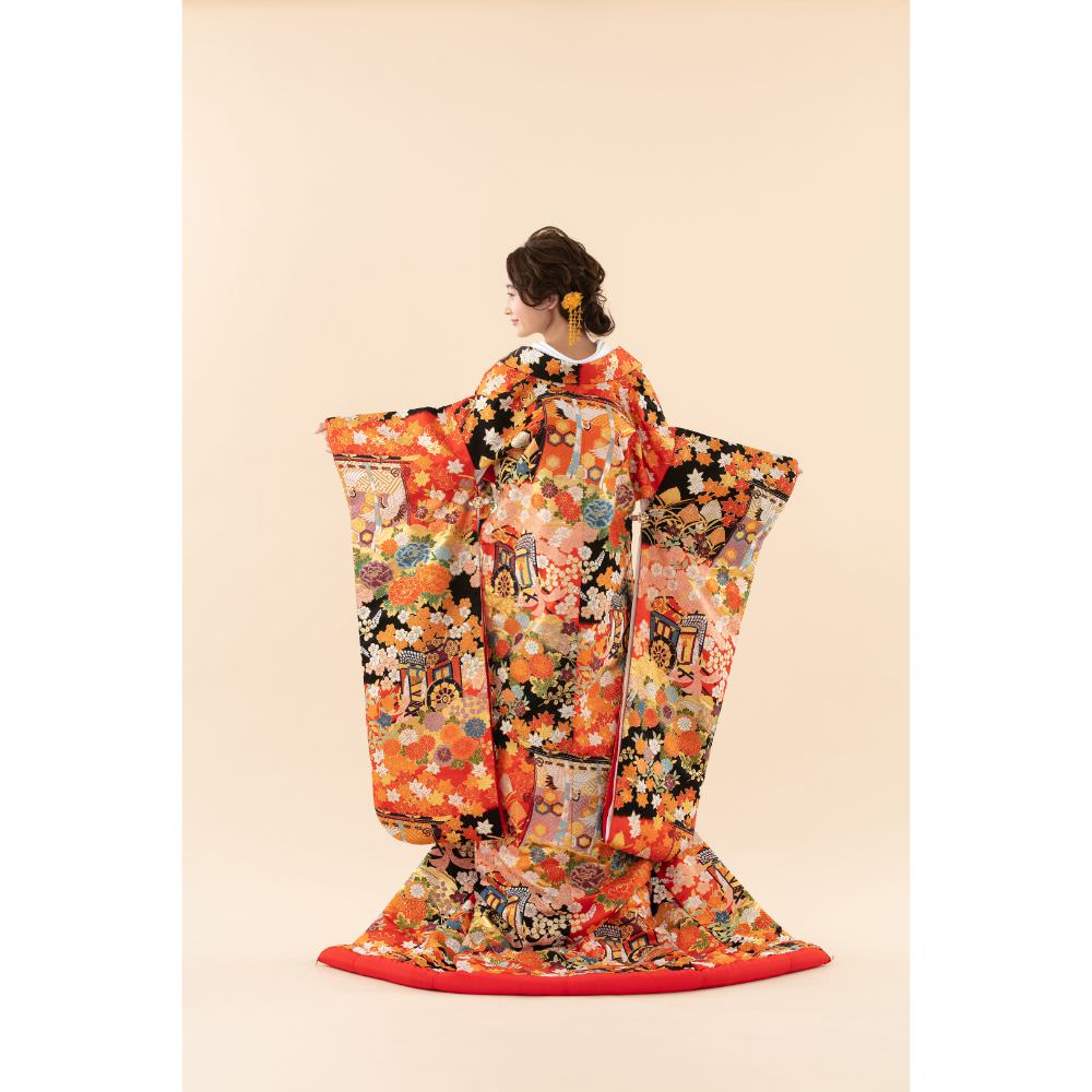 花笑み御所車 【結婚式 和装 色打掛 レンタル】