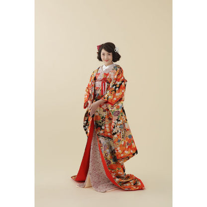 花笑み御所車 【結婚式 和装 色打掛 レンタル】