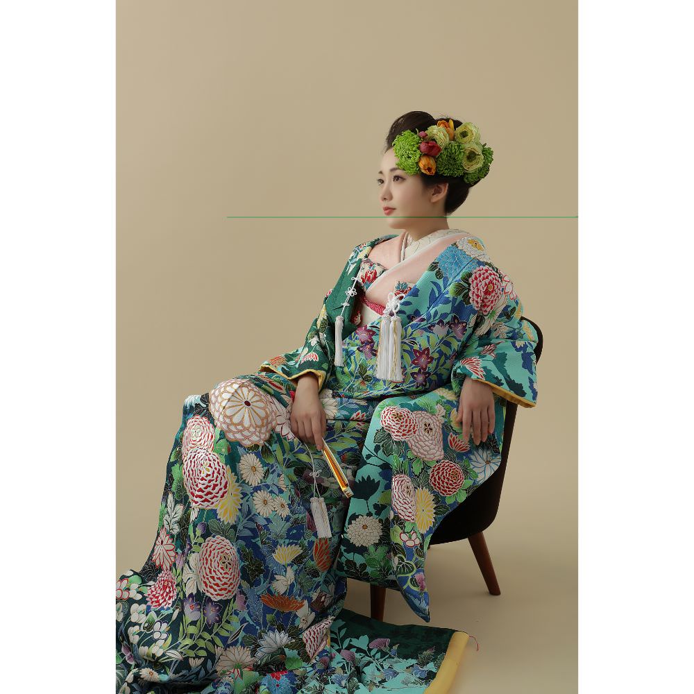 四季花咲文 【結婚式 和装 色打掛 レンタル】