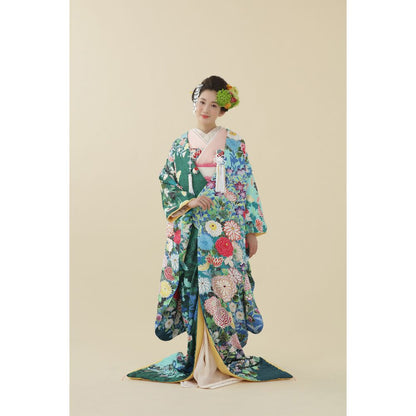 四季花咲文 【結婚式 和装 色打掛 レンタル】