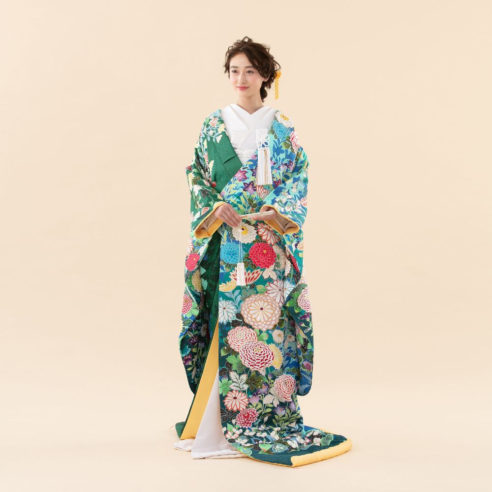 四季花咲文 【結婚式 和装 色打掛 レンタル】
