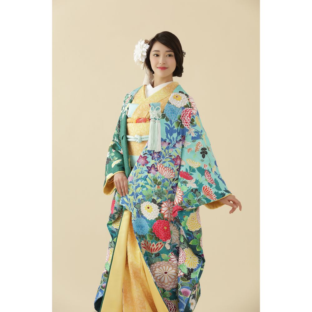 四季花咲文 【結婚式 和装 色打掛 レンタル】