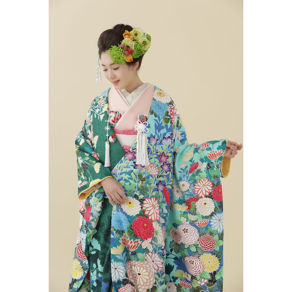 四季花咲文 【結婚式 和装 色打掛 レンタル】
