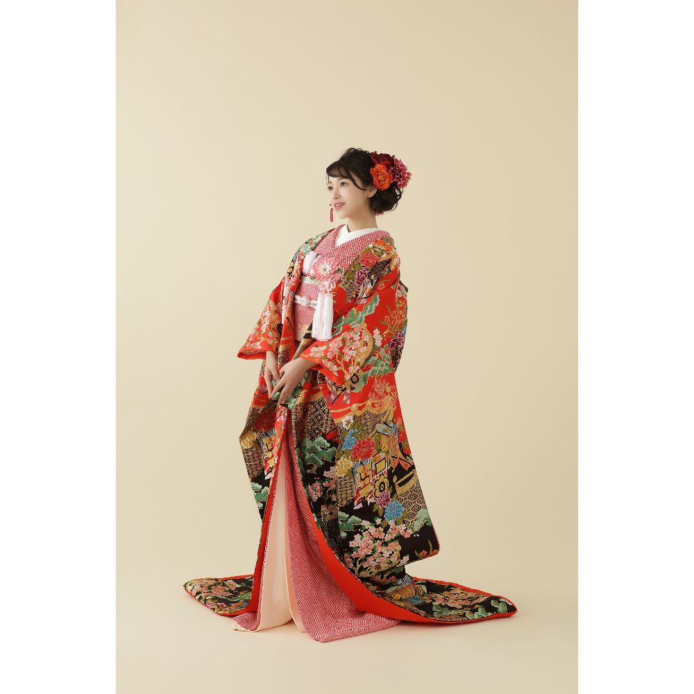 金彩御所解文 【結婚式 和装 色打掛 レンタル】