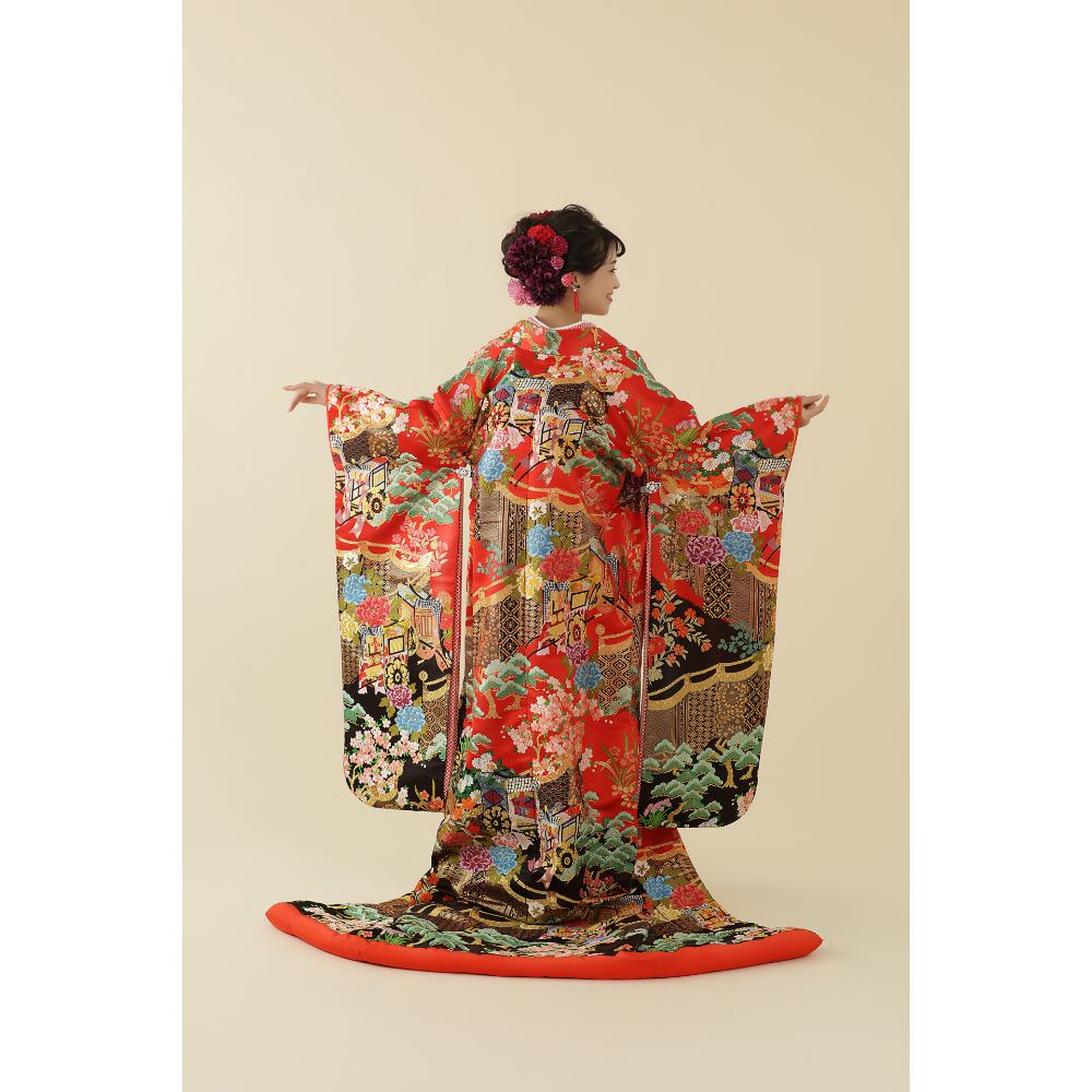 金彩御所解文 【結婚式 和装 色打掛 レンタル】