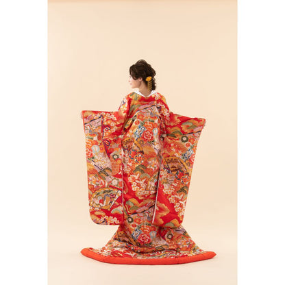 吉祥金雲に檜扇 【結婚式 和装 色打掛 レンタル】