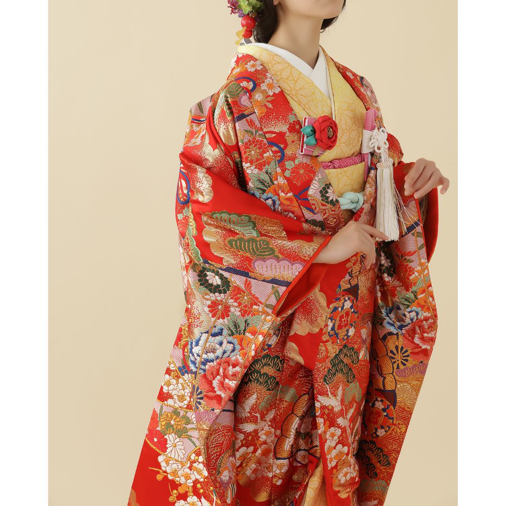 吉祥金雲に檜扇 【結婚式 和装 色打掛 レンタル】