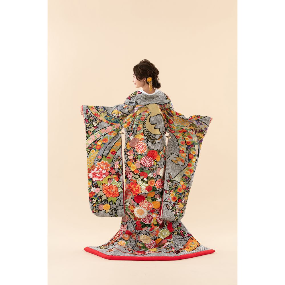 疋田熨斗花車 【結婚式 和装 色打掛 レンタル】