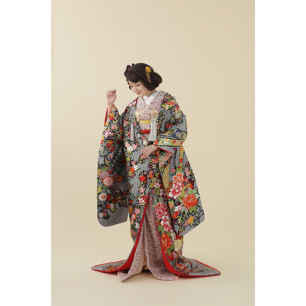 疋田熨斗花車 【結婚式 和装 色打掛 レンタル】