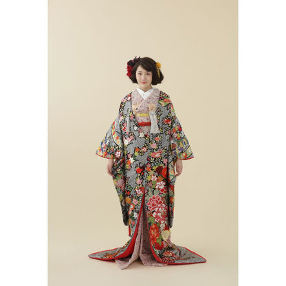 疋田熨斗花車 【結婚式 和装 色打掛 レンタル】