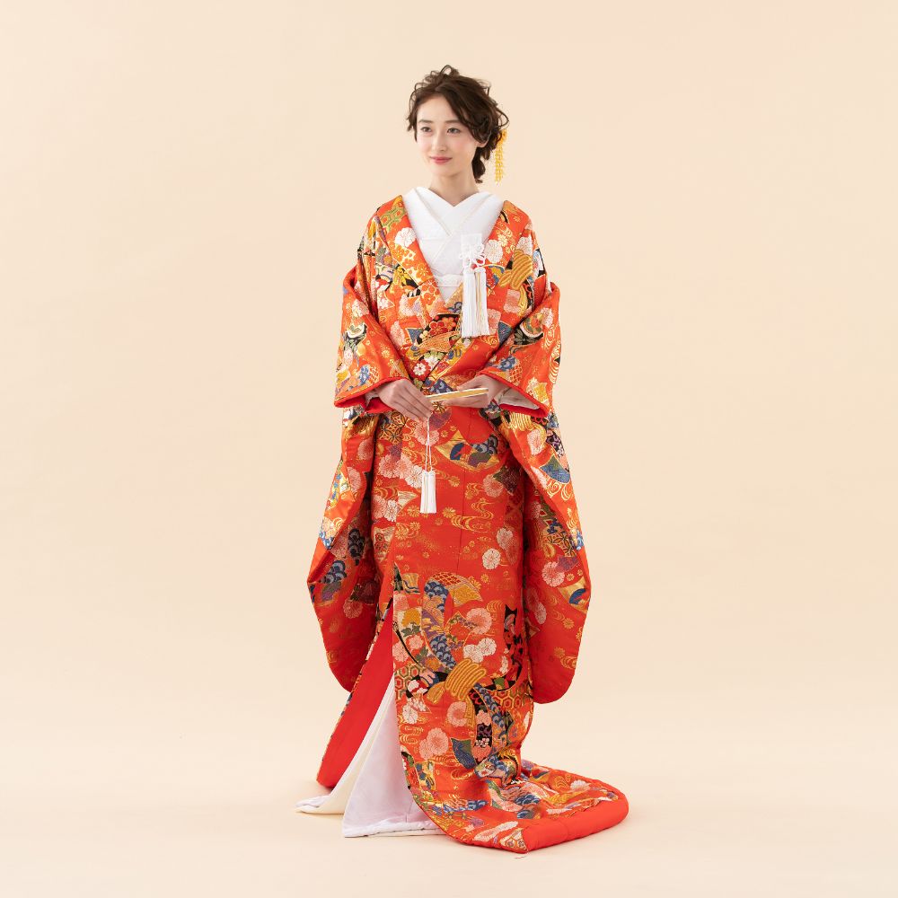 花熨斗に流水 【結婚式 和装 色打掛 レンタル】