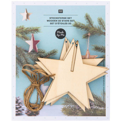 WOODEN 3D STARS, 3 PCS 【結婚式 その他ウェルカムグッズ】