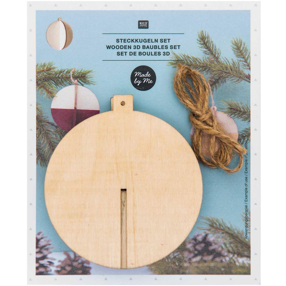 WOODEN 3D BAUBLES, 3 PCS 【結婚式 その他ウェルカムグッズ】