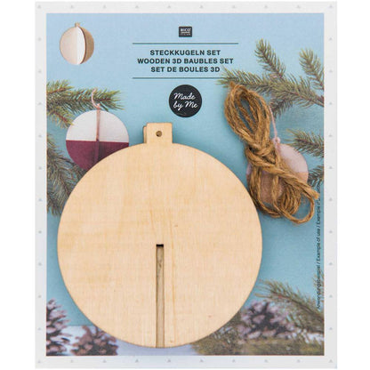 WOODEN 3D BAUBLES, 3 PCS 【結婚式 その他ウェルカムグッズ】