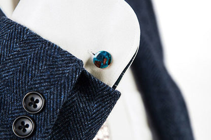 カフス スカイブルー 【結婚式 カフス タイピン 小物】