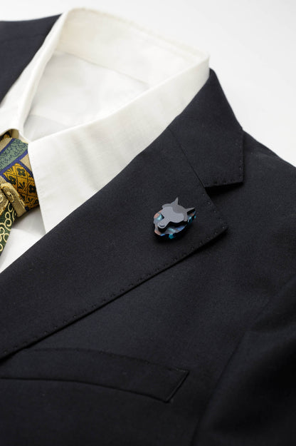 鯖江ピンス アニマルピンズ ANIMALE オオカミ 【結婚式 メンズ小物】