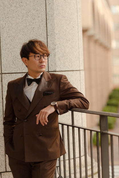 【CORDY特典あり】ベスト付ダブルタキシード/ブラウン【結婚式 タキシード オーダーメイド】