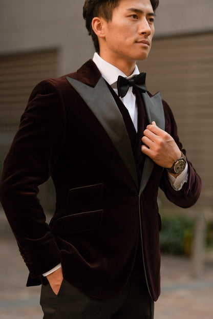 【CORDY特典あり】ベロアタキシード/ブラウン【結婚式 タキシード オーダーメイド】