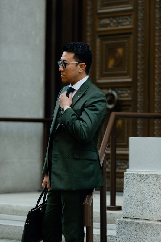 ベスト付ダブルスーツ/カーキ【結婚式 タキシード オーダーメイド】