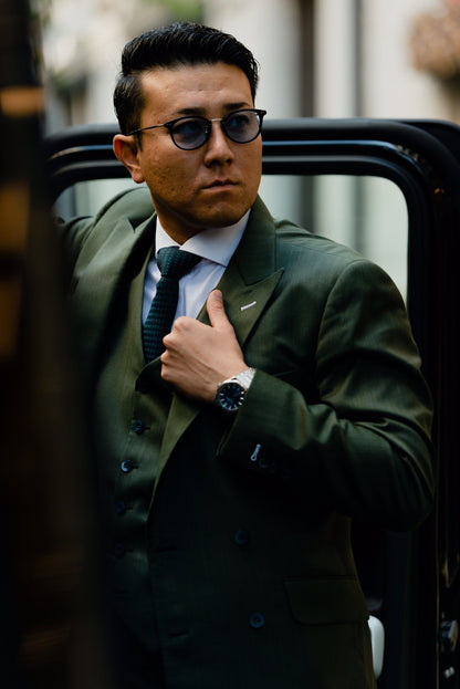 ベスト付ダブルスーツ/カーキ【結婚式 タキシード オーダーメイド】