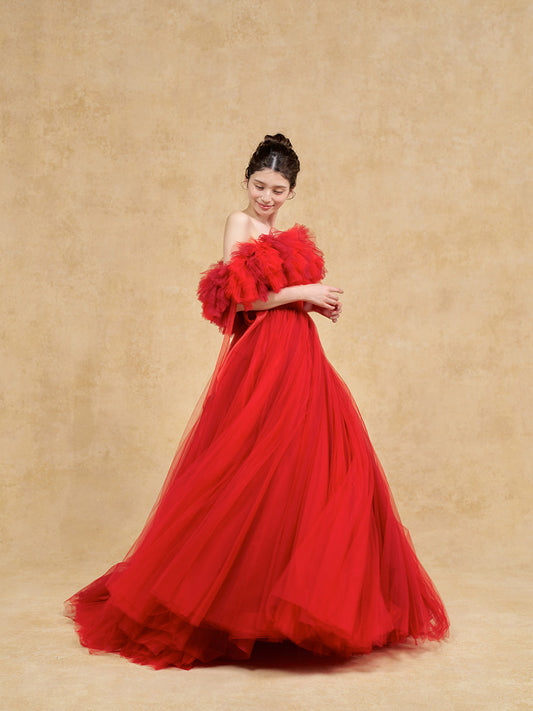 Cielo RED - シエロ 赤 -【結婚式 カラードレス レンタル】