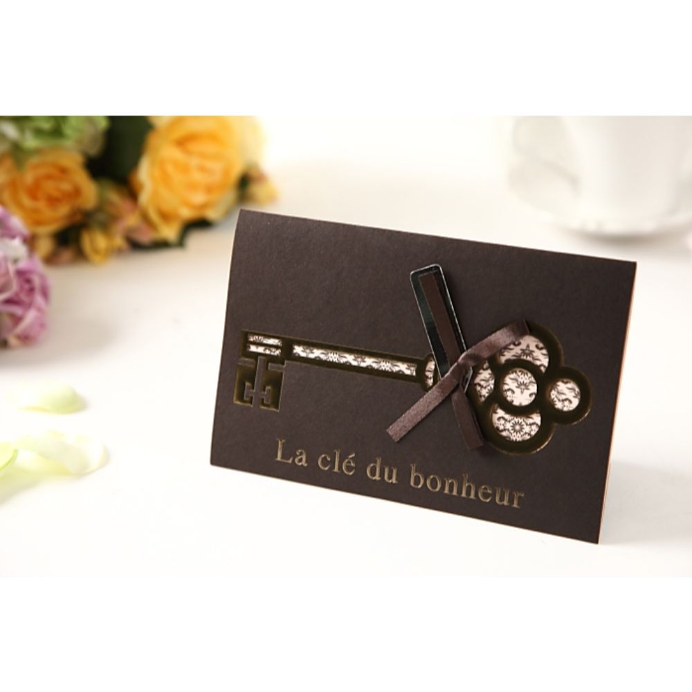 招待状セット ボヌール ブラウン【結婚式 ペーパー 招待状】