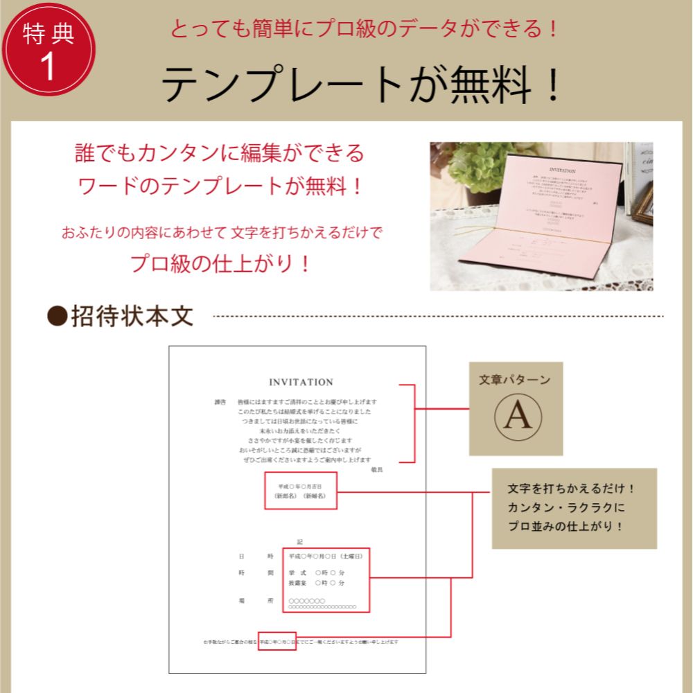 招待状セット ジュリエッタ ゴールド【結婚式 ペーパー 招待状】
