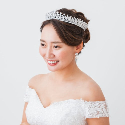 【ティアラ】Victoria キュービックジルコニア ブライダルティアラ 1023 【結婚式　ヘアアクセサリー】