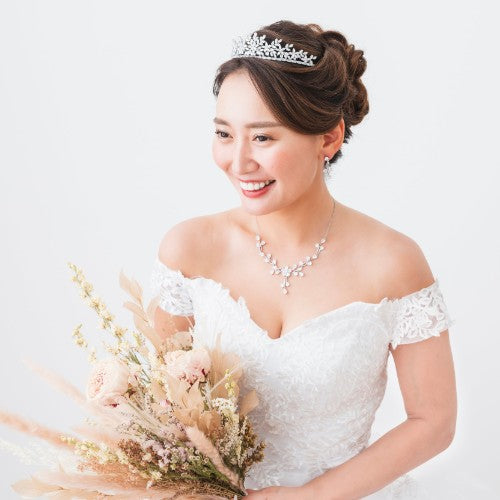 【ティアラ】Lacy キュービックジルコニア Crystal ティアラ 1024 【結婚式　ヘアアクセサリー】