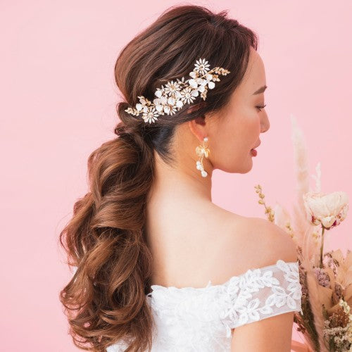 【ヘッドドレス】Charlotte ゴールドフラワーヘッドパーツ 1027 【結婚式　ヘアアクセサリー】