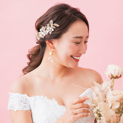 【ヘッドドレス】Charlotte ゴールドフラワーヘッドパーツ 1027 【結婚式　ヘアアクセサリー】