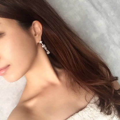 【ピアス・イヤリング】spread ジルコニアピアス/ブライダルアクセサリー 【結婚式 ピアス イヤリング】